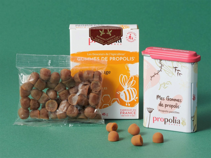 プロポリス ハードグミ（ソフトキャンディー）＜ハチミツ＆オレンジ＞ ＆ケースセット　( Propolia プロポリア）