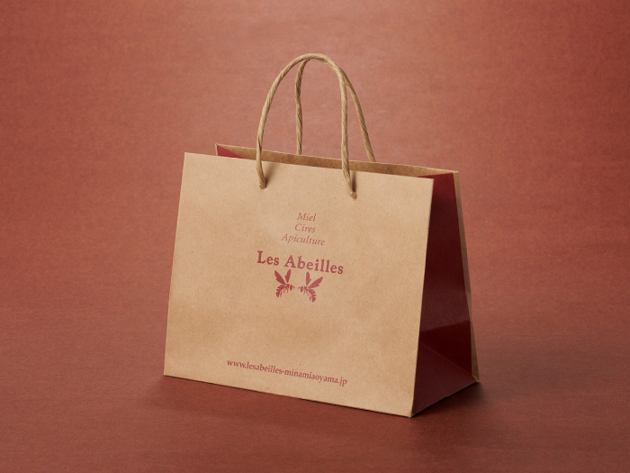 ギフト用【 化粧箱 】金箔ロゴ入 (ハチミツ100g ×3瓶用) +手提げ袋付