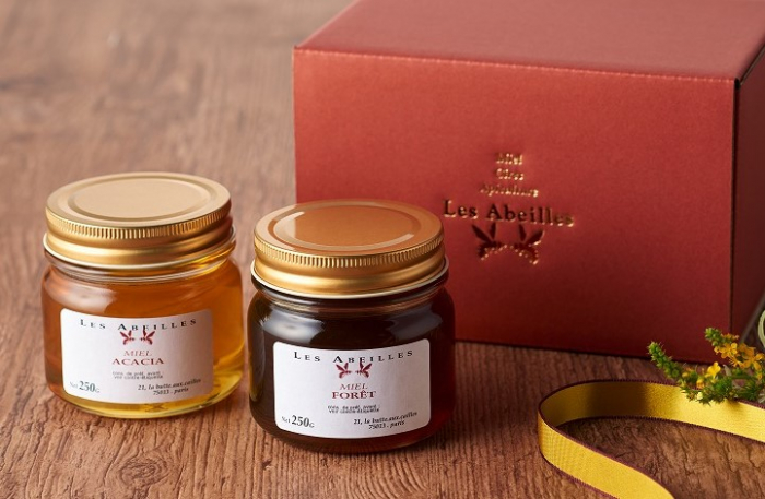 【ギフト箱】人気定番ミエル大瓶 250g × ２種（アカシア・フォレ）純粋はちみつ