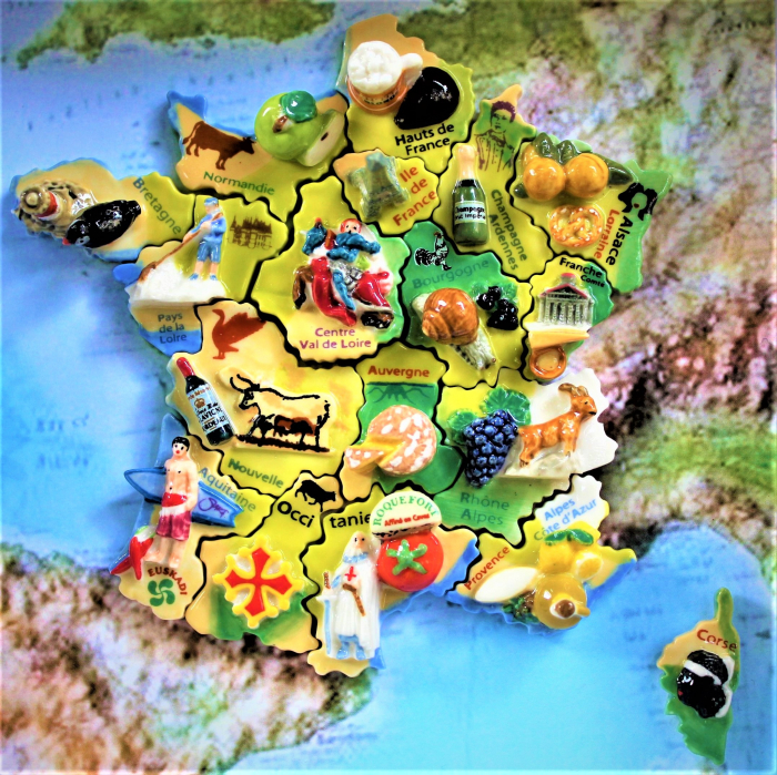 フェーヴ『フランス万歳！』(18ピース）地図付き　Prime社製