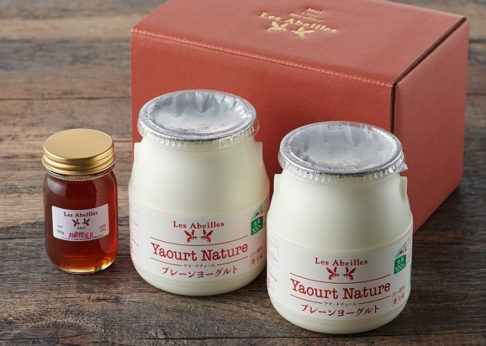 【ギフト箱】ヤオ・ナチュール（プレーンヨーグルト）450g × 2個 ＆ ミエル　アマンディエ100g