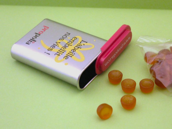 【BIO】プロポリス ハードグミ（ソフトキャンディー）＜ハチミツ，アニス＆ローズマリー＞ 45g＆ケースセット　( Propolia プロポリア）