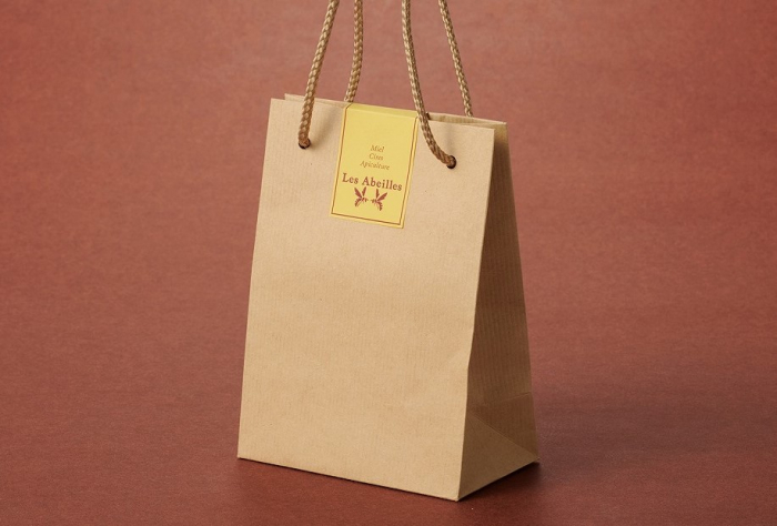 【レザベイユショコラ用】手提げ袋（中）紙製　H16.5 × W12 × D7 cm