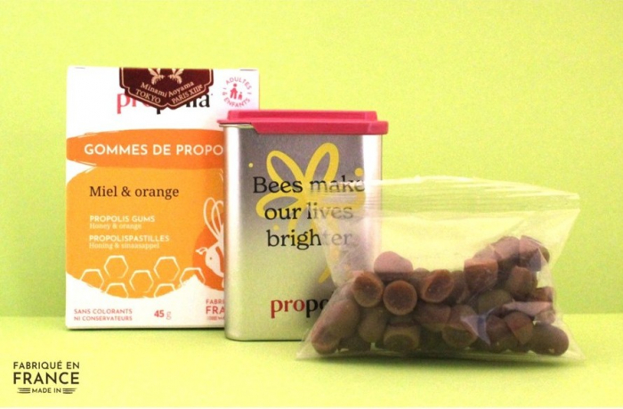 2026年デザイン＊プロポリス ハードグミ（ソフトキャンディー）＜ハチミツ＆オレンジ＞ ＆ケースセット　( Propolia プロポリア）