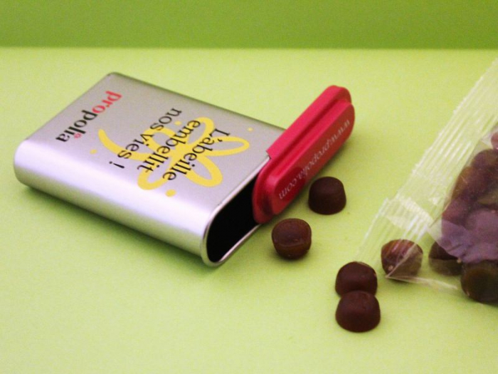 2026年デザイン＊プロポリス ハードグミ（ソフトキャンディー）＜ハチミツ＆オレンジ＞ ＆ケースセット　( Propolia プロポリア）